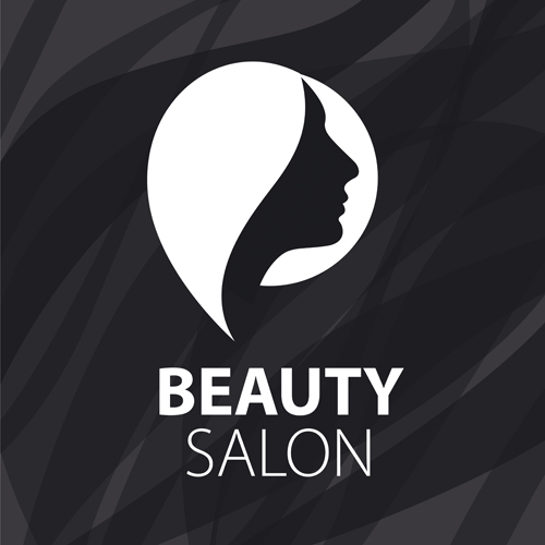 Woman head with beauty salon logos vector 03  