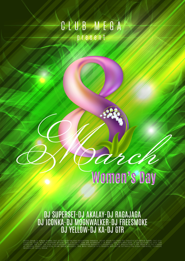 Women day poster template vector material 03  