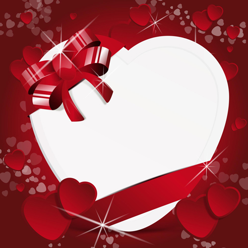 Valentine Day Background with hearts vector 01  