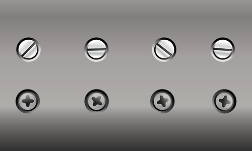 Set of Metal Background with screws vector 01  