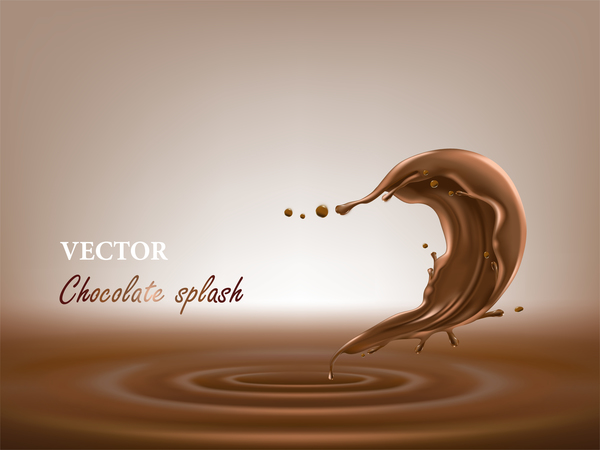 チョコレートスプラッシュベクトルの背景  