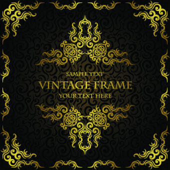 Golden luxury frame vector graphics 01  