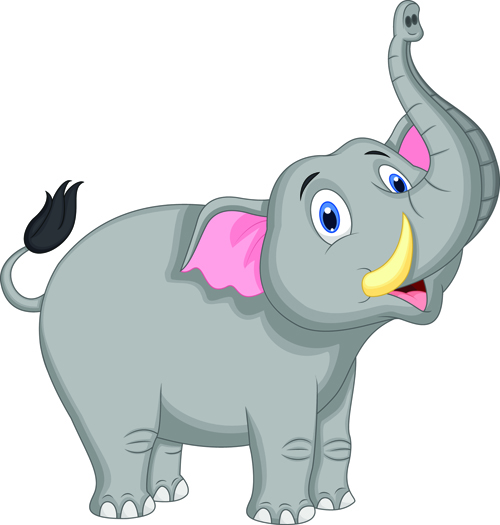 lovely cartoon elephant vector material 05  