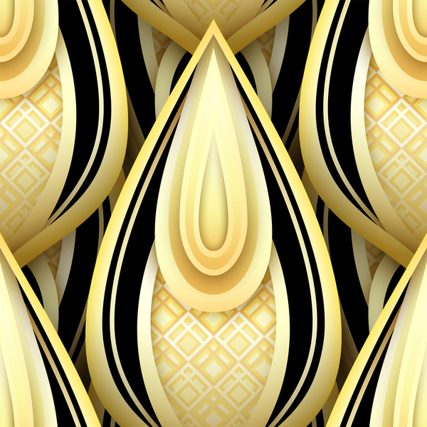 Luxus goldenes dekoratives Mustervektorenmaterial 05  
