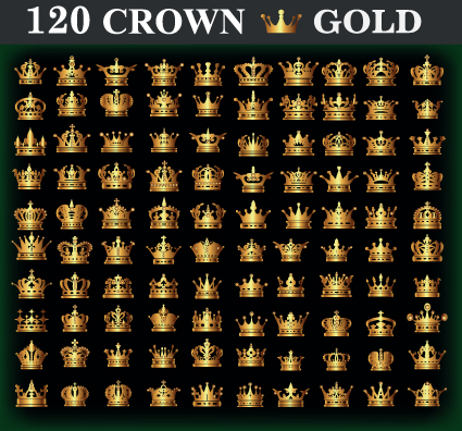 120 kind Golden crown vector  