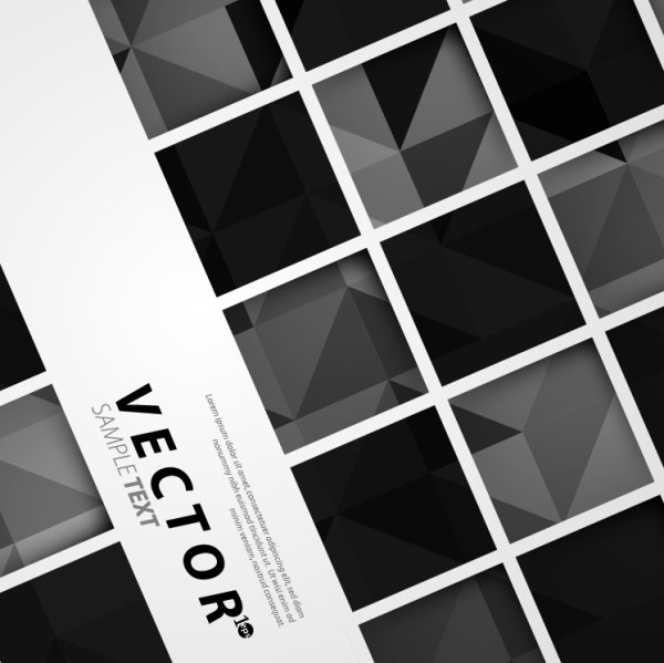 Black and white Squares concept backgrounds vector 01  