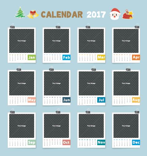2017 christmas calendar vector material  