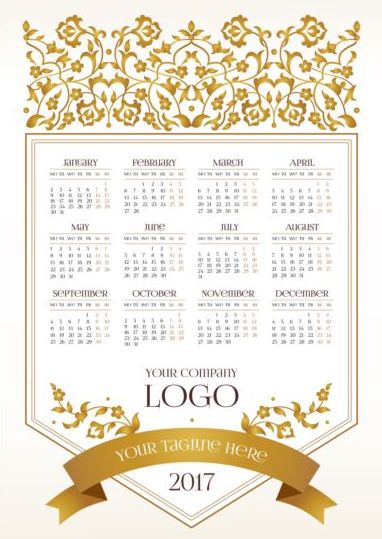 2017 company calendars template vector 02  