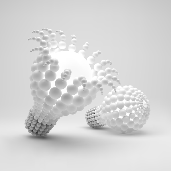 Illustration de l'ampoule 3D avec vecteur de modèle d'idée 04  