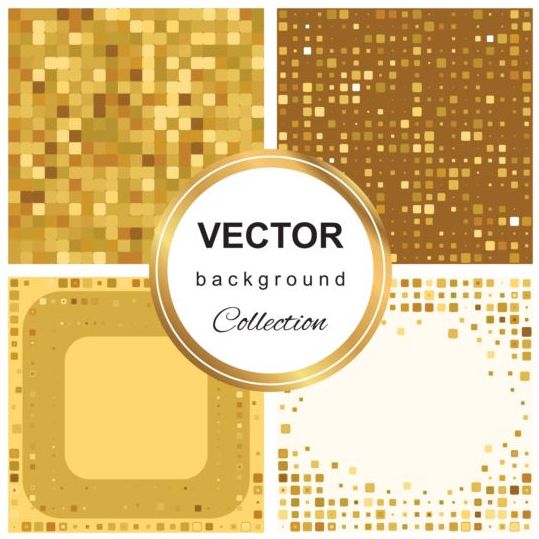 Abstract goud backgroun kunst vector set 08  