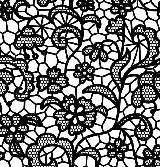 Mooie kant zwart patroon vector 04  
