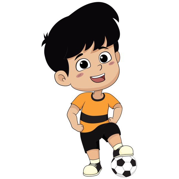 Cartoon kid with soccer vectors 09  