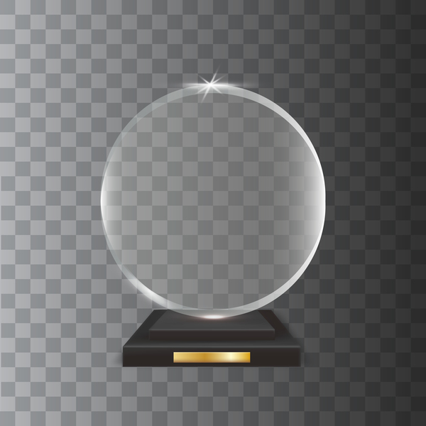 Vecteur de trophée de verre acrylique cercle  