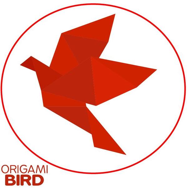 Farborigamivogel-Vektorillustration 02  