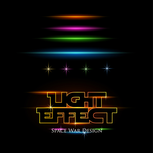 Colored light effect illustration vector 01  