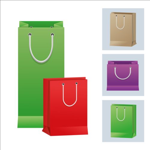 Colored shopping bags illustration vector 09  