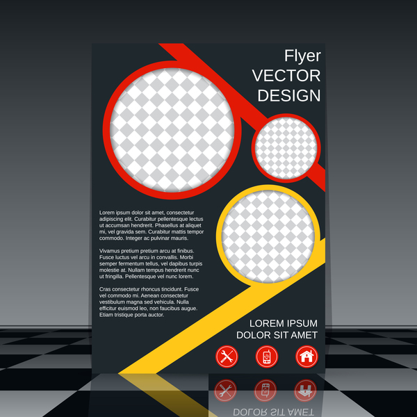 Cricles flyer couvercle modèle illustration vecteur 07  