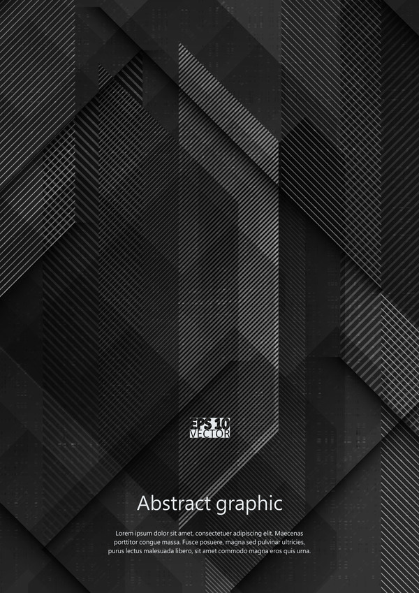 Dark geometric textures pattern vector 06  