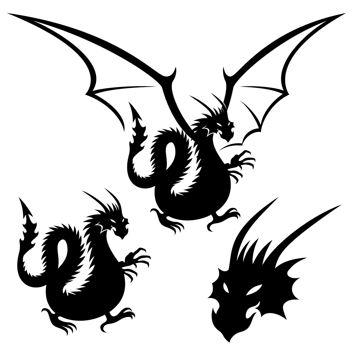 Dragon tattoo element vector material  