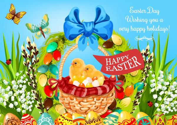 Easter poster template design vector 07  