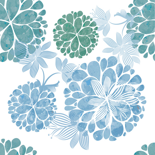 Elegant flower art pattern seamless vector 01  