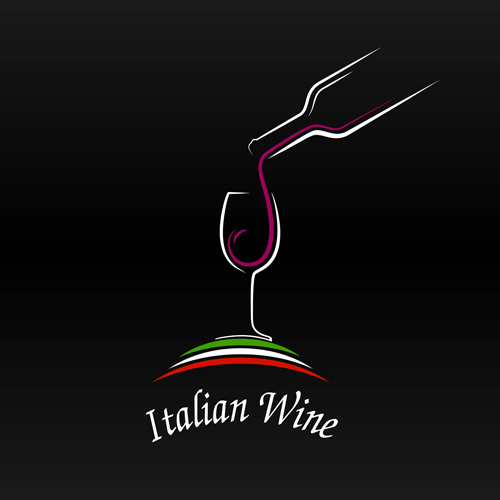 Elegant wine logo vector material  