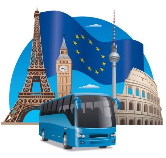 Europäischer Busreisevektor  