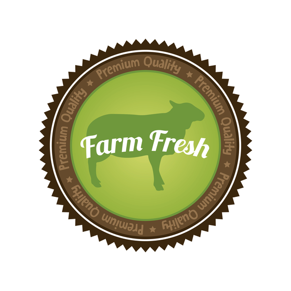 Farm fresh organic food badge vector 02  