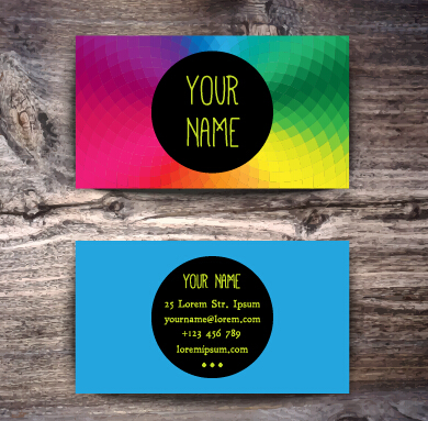 Fashion business card colored vector 10  