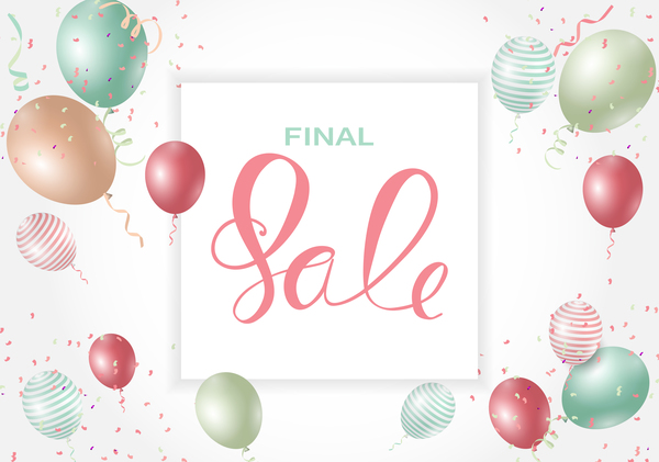 Final sale background with colored balloons vectors 02  