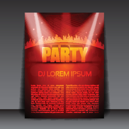 commonly Party Flyer cover template vector 02  