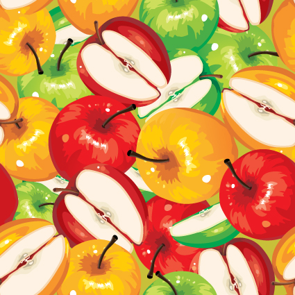 Fruits and vegetables patterns vector graphics 03  