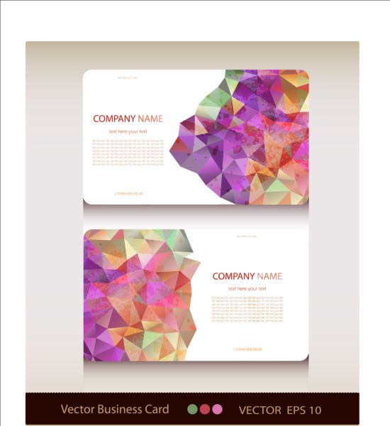 Geometric shapes business card vector set 01  