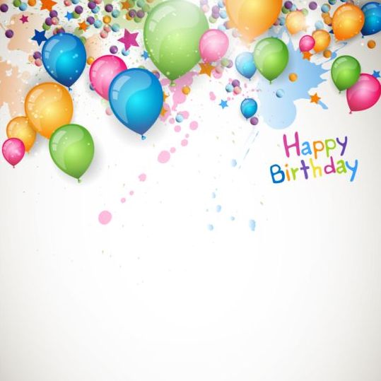 Gelukkige verjaardag grunge achtergrond met ballon vector  