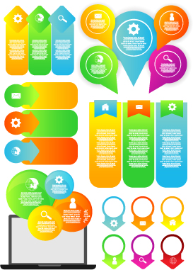 Infographic desing elements with banner vector material 01  
