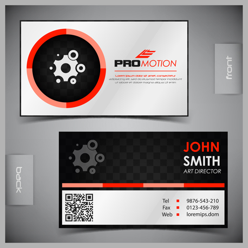 Modern business cards front and back template vector 04  