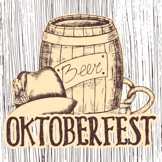 Oktoberfest öl retro affisch vektor design 01  