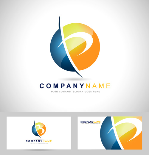 Original design logos with business cards vector 09  