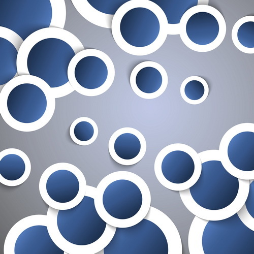 Paper blue circles with abstract background vector  