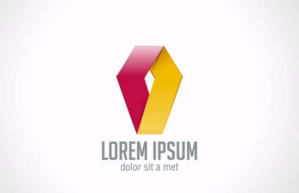 Rot mit gelbem modernem Logodesignvektor  