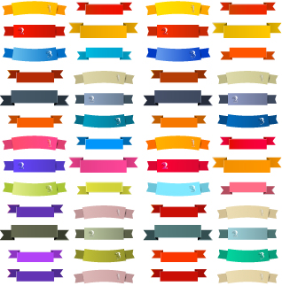 Retro ribbon colored vectors 03  