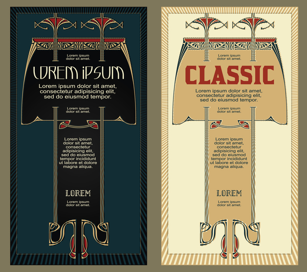 Retro vertical banner template vector 01  