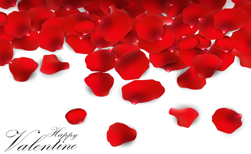 Rose petal valentines day background vector 02  
