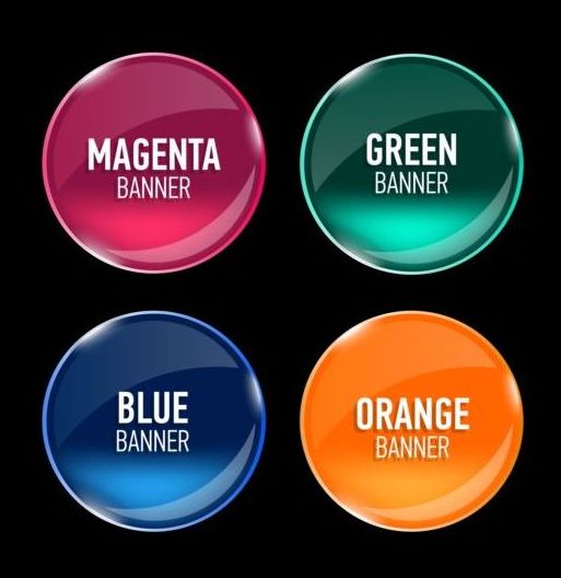 Ronde glas banners vector  