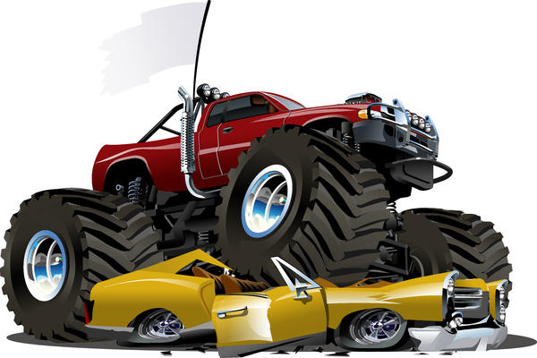 SUV monster cars cartoon vector material 03  