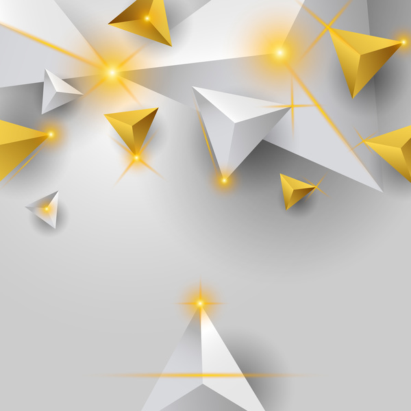 Étoiles brillantes lumière avec triangle abstrait vecteur de fond 06  
