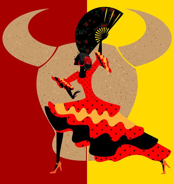 スペイン舞踊ベクトル素材 05  