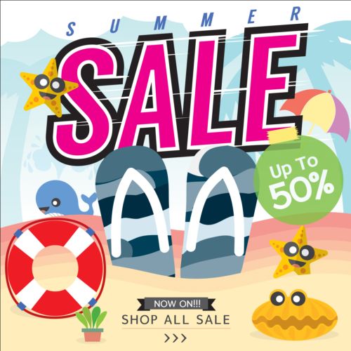 Summer big sale poster creative vector 04  