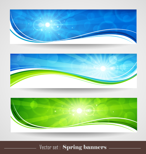 Sunlight with Nature Banners vector 01  