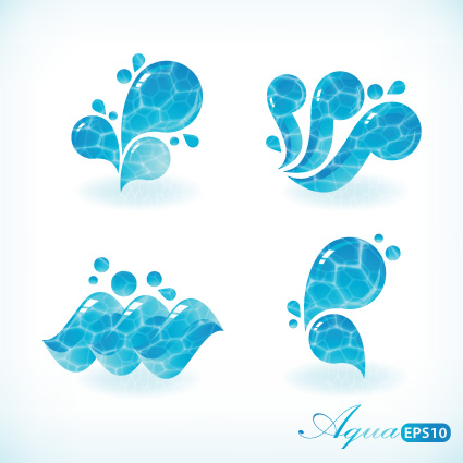 Set of Creative Water design elements vector 04  